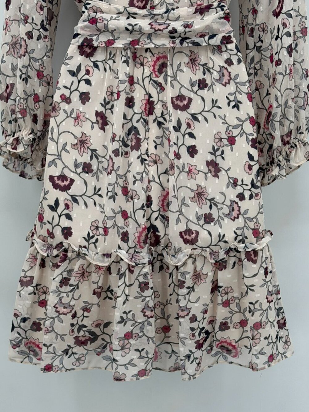 Eliza J Floral Ruffle Mini Cocktail Dress Belted Size 8P - Picture 6 of 12